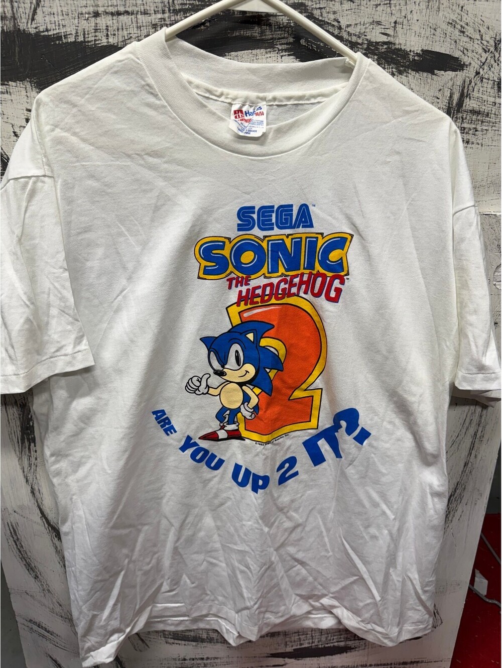 vintage 1992 SEGA sonic the hedgehog 2 video game promo shirt